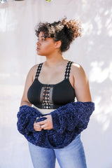 Boho Eye Lace Applique Bralette Plus - Boho Clothing and Accessories - Flyclothing LLC