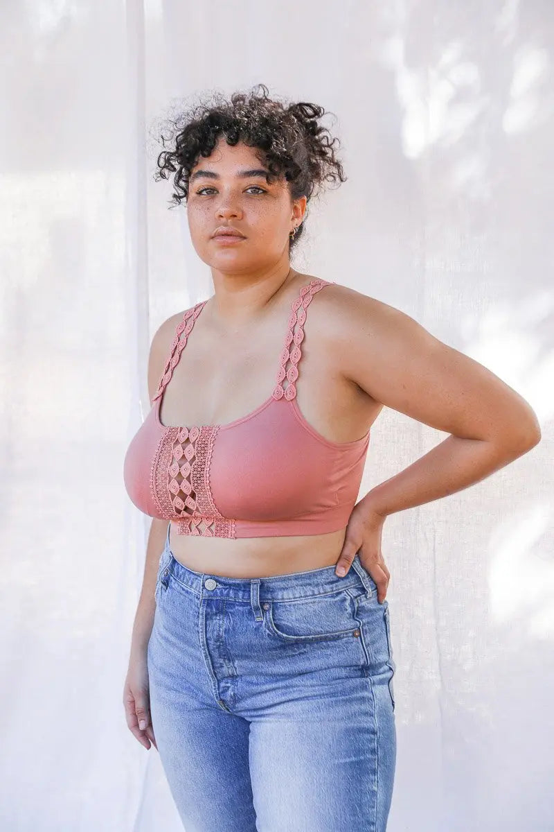 Boho Eye Lace Applique Bralette Plus - Boho Clothing and Accessories - Flyclothing LLC