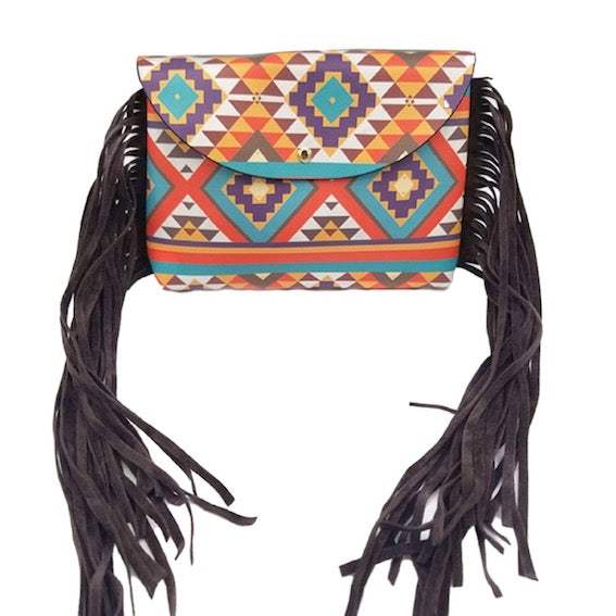 Boho Patterned Faux Leather Fanny Pack Crossbody Belt Bag - Madeline Love - Flyclothing LLC