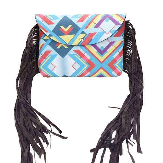 Boho Patterned Faux Leather Fanny Pack Crossbody Belt Bag - Madeline Love - Flyclothing LLC