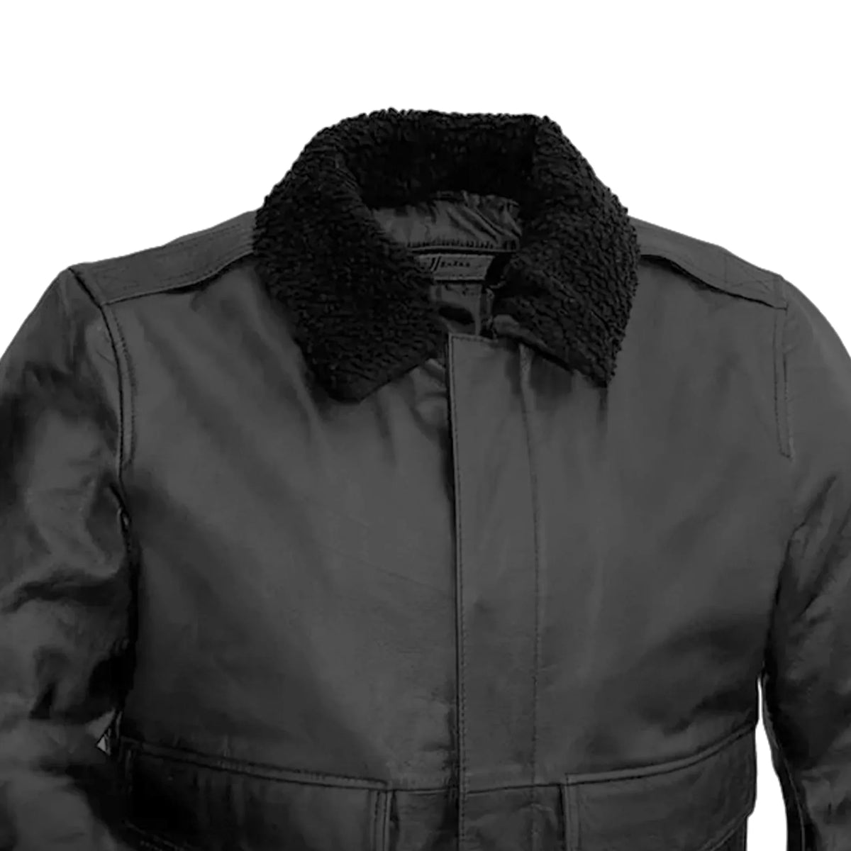 Bomber Men’s Leather Jacket with Removable Shearling Collar - Whet Blu NYC - Flyclothing LLC