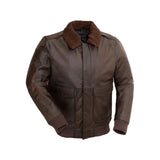 Bomber Men’s Leather Jacket with Removable Shearling Collar - Whet Blu NYC - Flyclothing LLC