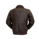 Bomber Men’s Leather Jacket with Removable Shearling Collar - Whet Blu NYC - Flyclothing LLC