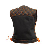 Bonnie Moto Mesh Women's Motorcycle Vest - Diamond Quilt - First Manufacturing Company - Flyclothing LLC