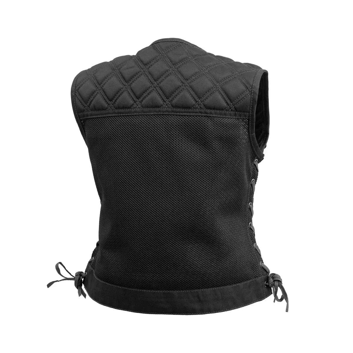 Bonnie Moto Mesh Women's Motorcycle Vest - Diamond Quilt - First Manufacturing Company - Flyclothing LLC