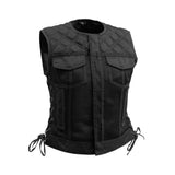 Bonnie Moto Mesh Women's Motorcycle Vest - Diamond Quilt - First Manufacturing Company - Flyclothing LLC