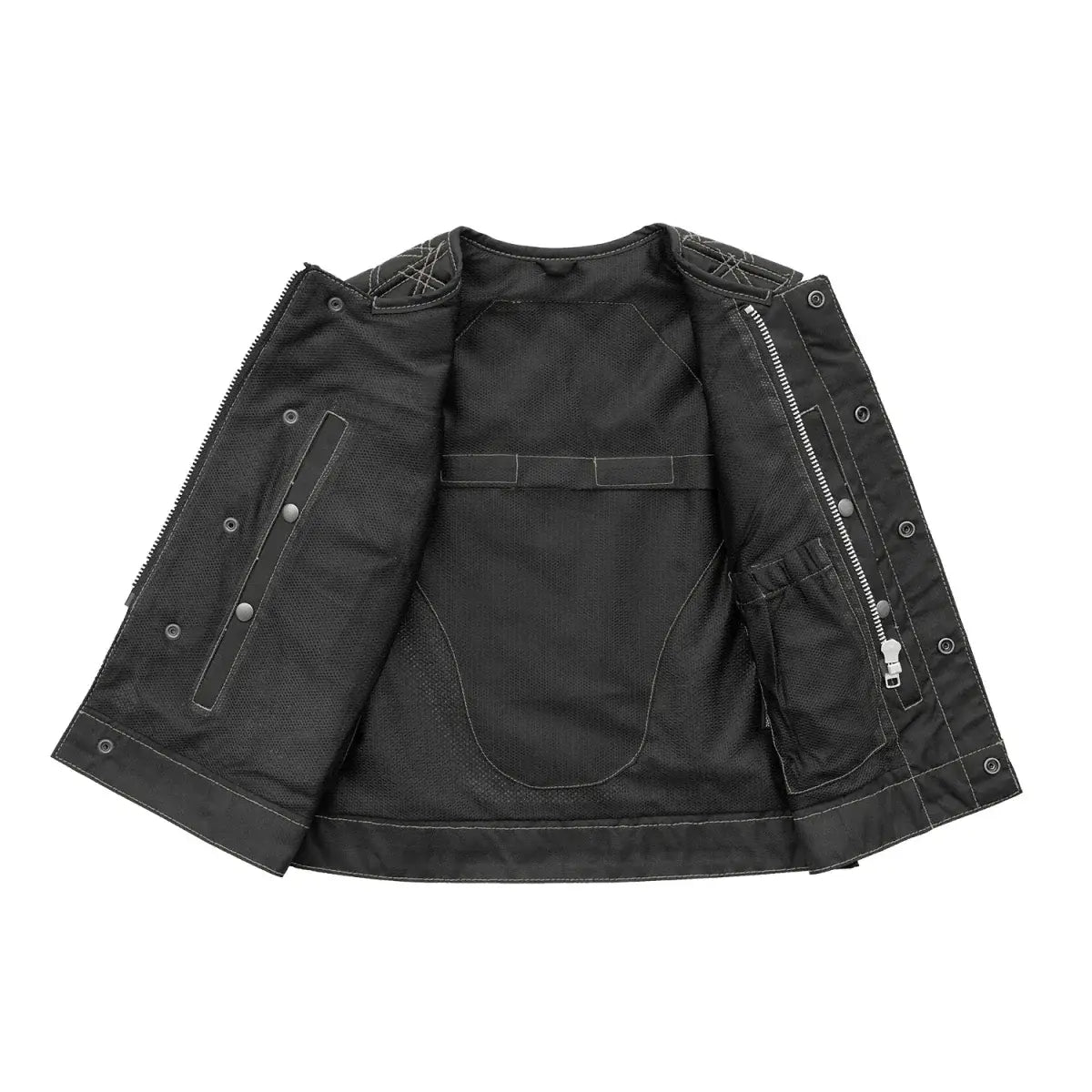 Bonnie Moto Mesh Women's Motorcycle Vest - Diamond Quilt - First Manufacturing Company - Flyclothing LLC