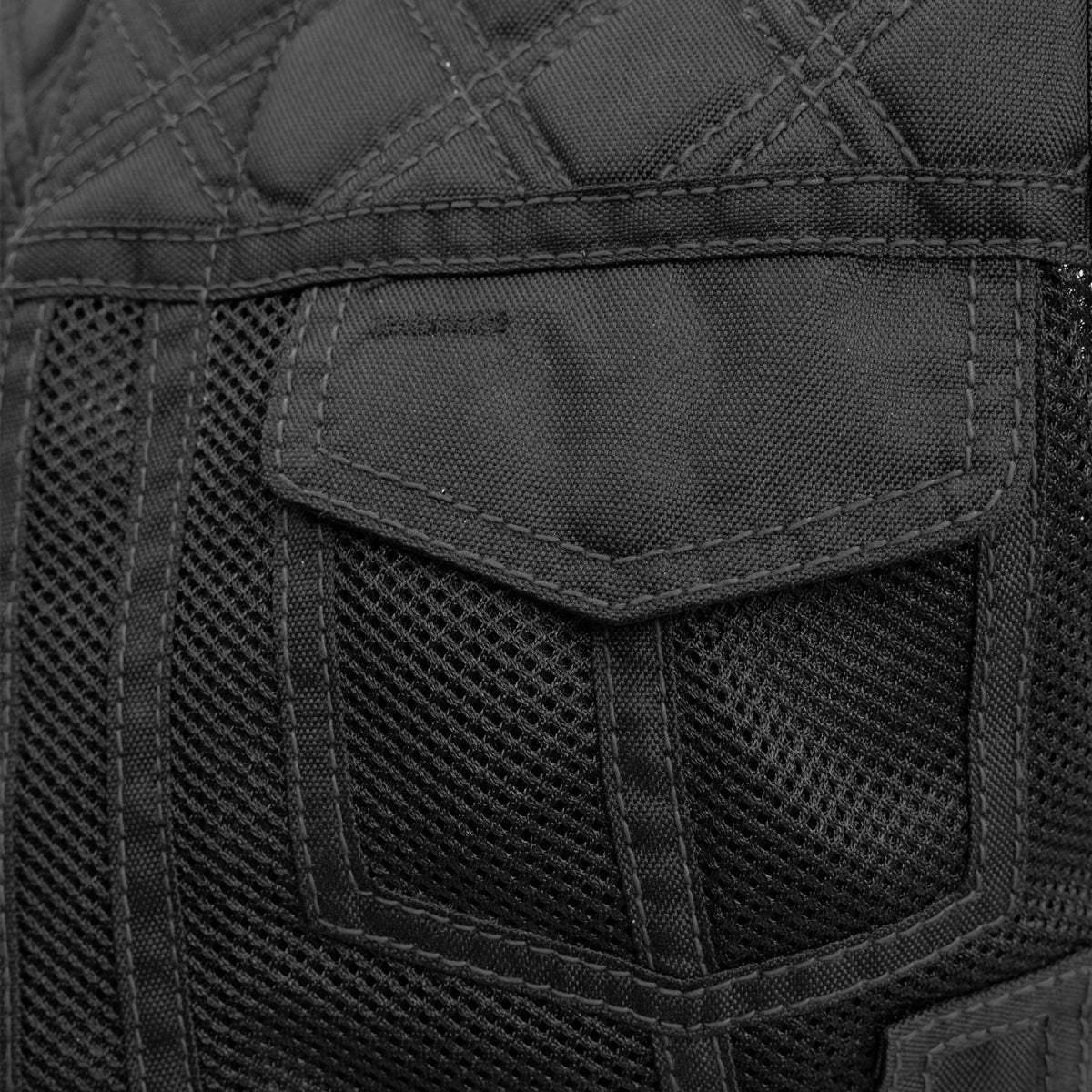 Bonnie Moto Mesh Women's Motorcycle Vest - Diamond Quilt - First Manufacturing Company - Flyclothing LLC