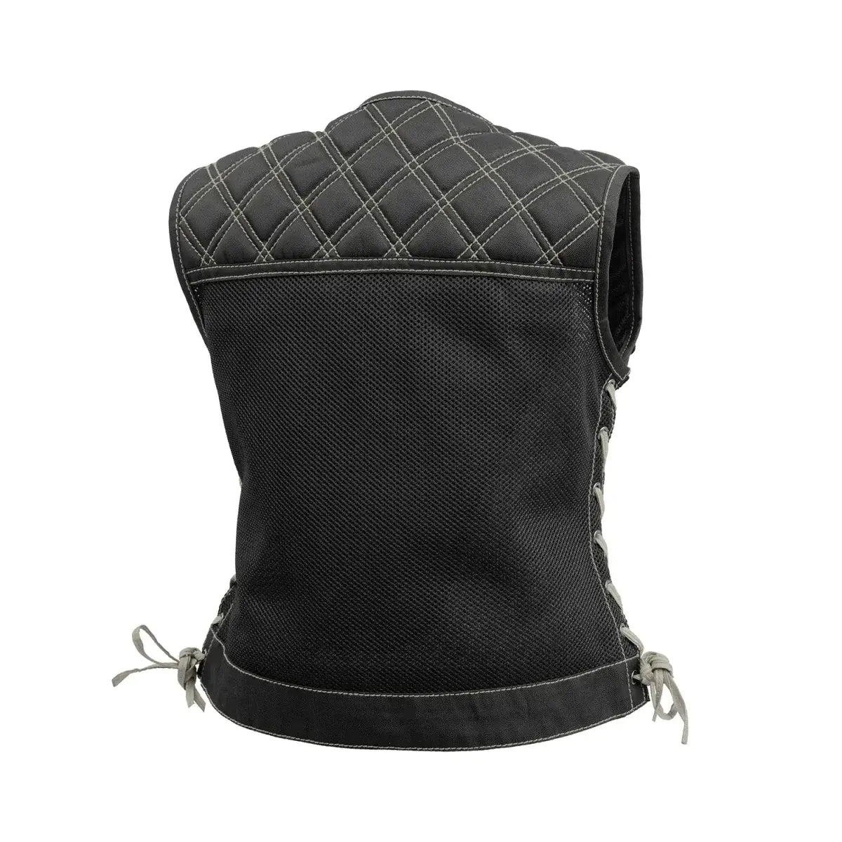 Bonnie Moto Mesh Women's Motorcycle Vest - Diamond Quilt - First Manufacturing Company - Flyclothing LLC