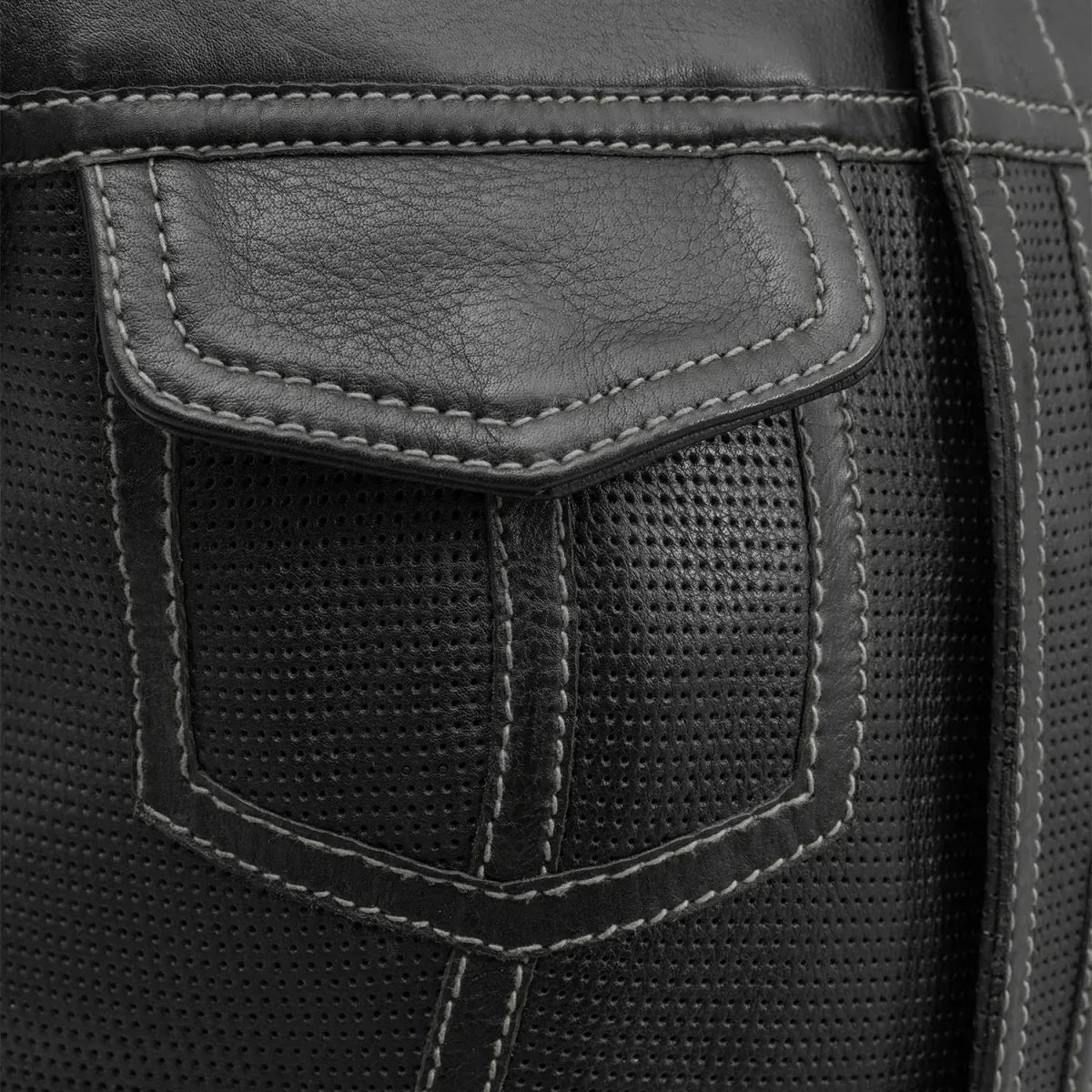 Bonnie Perforated Women's Motorcycle Leather Vest - First Manufacturing Company - Flyclothing LLC