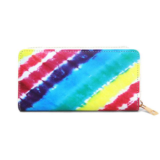 Bonnie Tie Dye Print Long Zipper Wallet - Madeline Love - Flyclothing LLC