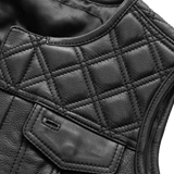 Bonnie - Women's Motorcycle Leather Vest - Diamond Quilt - First Manufacturing Company - Flyclothing LLC