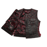 Bonnie - Women's Motorcycle Leather Vest - Diamond Quilt - First Manufacturing Company - Flyclothing LLC