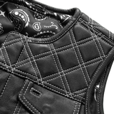 Bonnie - Women's Motorcycle Leather Vest - Diamond Quilt - First Manufacturing Company - Flyclothing LLC