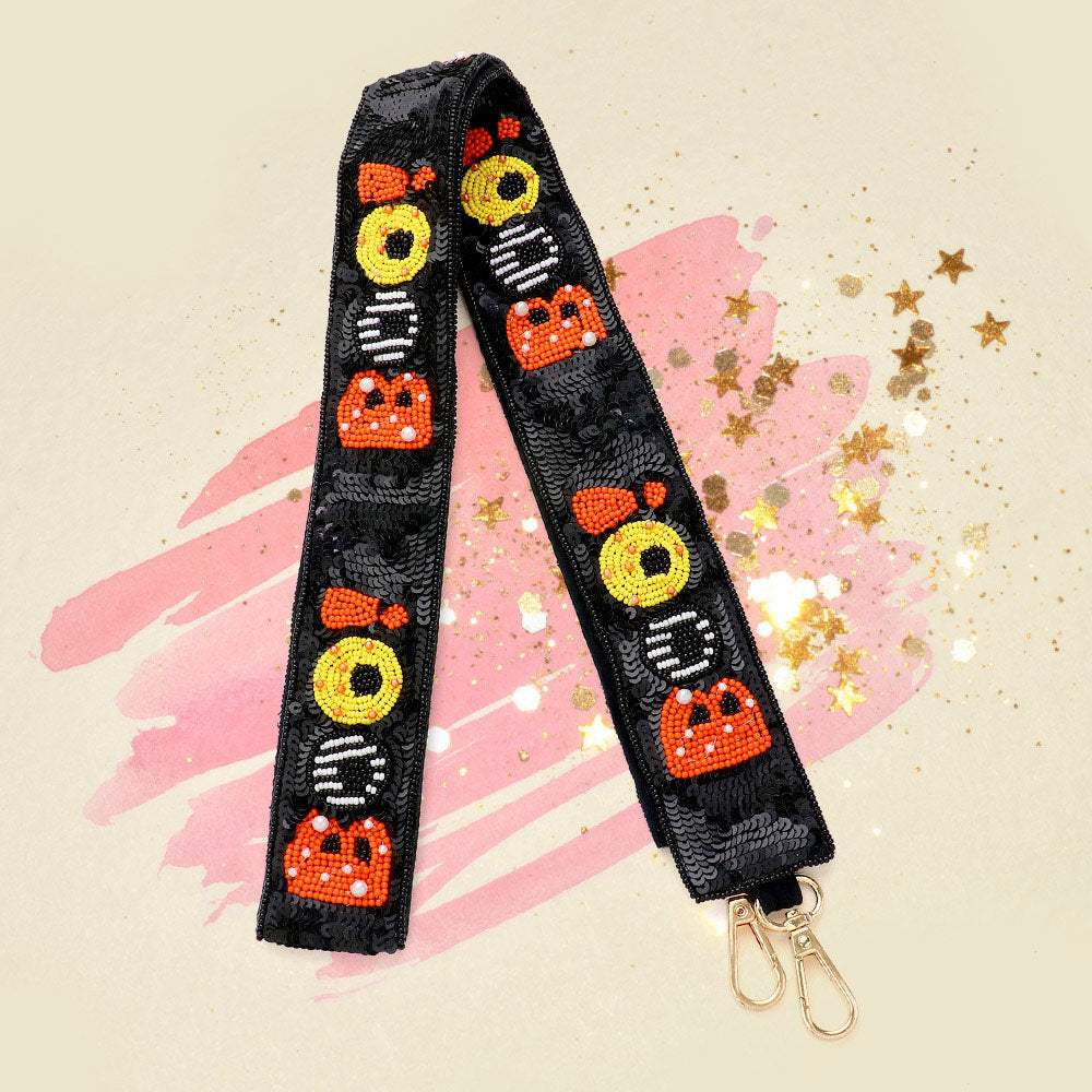 BOO Message Seed Beaded Bag Strap - Madeline Love - Flyclothing LLC