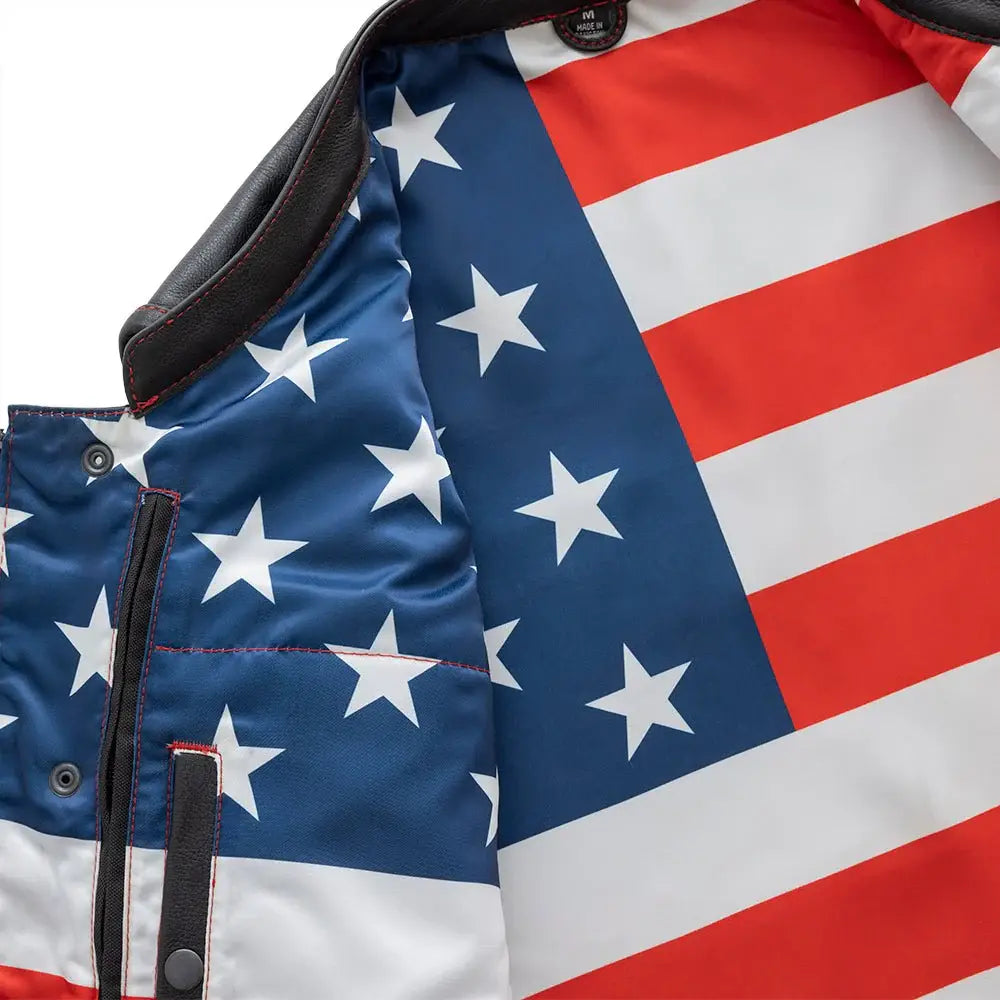 Born Free Men's Leather Motorcycle Leather Vest - Red Stitch - First Manufacturing Company - Flyclothing LLC