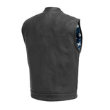 Born Free Men's Motorcycle Leather Vest - Black Stitch - First Manufacturing Company - Flyclothing LLC