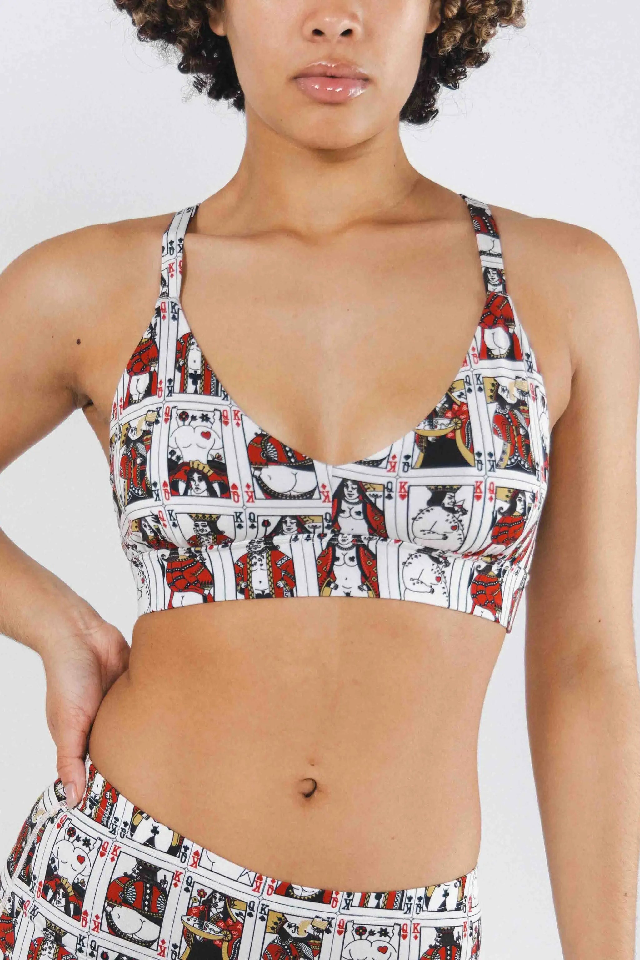 The Bottomless Blackjack | Vintage Playing Cards Boob Hammock™ Plunge Bralette - Shinesty - Flyclothing LLC