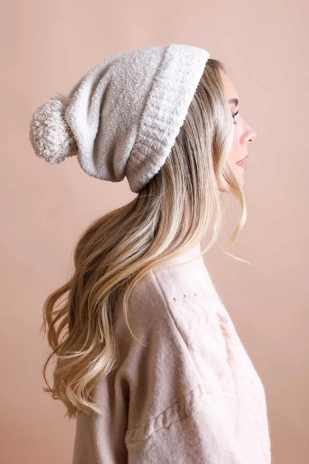 Boucle Pom Beanie - Boho Clothing and Accessories - Flyclothing LLC