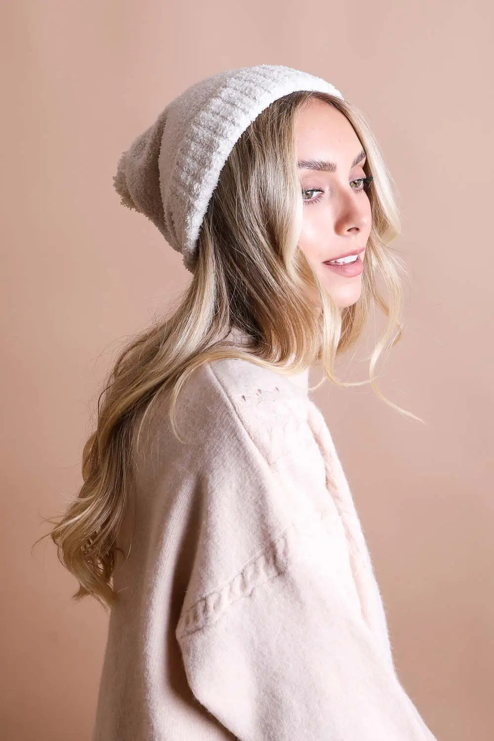 Boucle Pom Beanie - Boho Clothing and Accessories - Flyclothing LLC