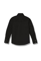 Boy's Ely Cattleman Long Sleeve Solid Black Western Snap Shirt