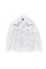 Boy's Ely Cattleman Long Sleeve Solid Western Snap Shirt with Black Piping