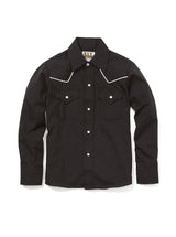 Boy's Ely Cattleman Long Sleeve Solid Western Snap Shirt with White Piping