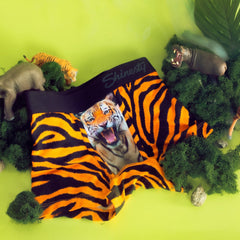 The Feral Feline | Tiger Print Boy's Boxer Briefs - Shinesty