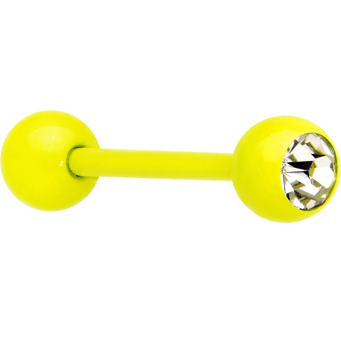 14G 5/8 Clear Gem Yellow Acrylic Over Steel Tongue Ring - BodyCandy - Flyclothing LLC