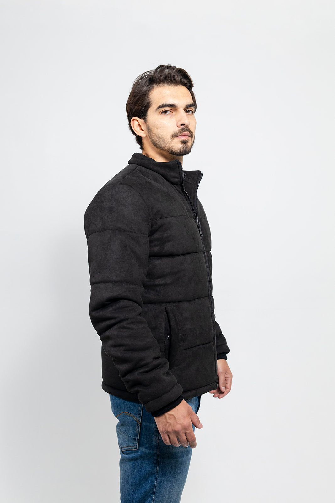 Brady Men's Faux Suede Puffer Jacket - Whet Blu NYC - Flyclothing LLC