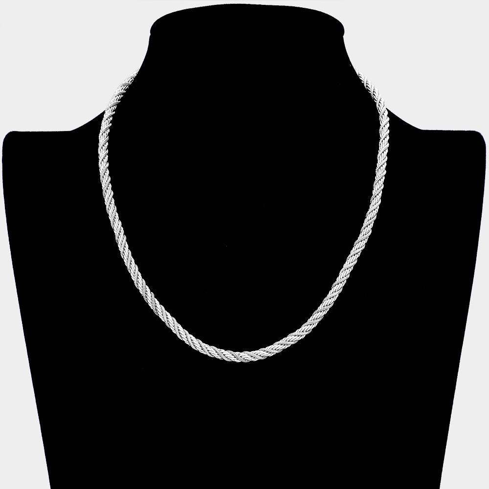 Braided Metal Chain Necklace - Madeline Love - Flyclothing LLC