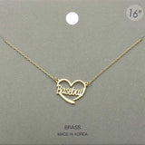Brass Metal Baseball Heart Pendant Necklace - Madeline Love - Flyclothing LLC