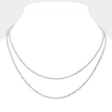 Brass Metal Double Layered Chain Necklace - Madeline Love - Flyclothing LLC