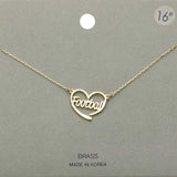 Brass Metal Football Heart Pendant Necklace - Madeline Love - Flyclothing LLC