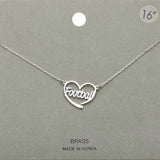 Brass Metal Football Heart Pendant Necklace - Madeline Love - Flyclothing LLC