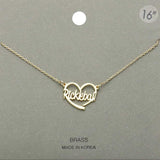 Brass Metal Pickleball Heart Pendant Necklace - Madeline Love - Flyclothing LLC