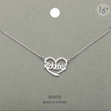 Brass Metal Pickleball Heart Pendant Necklace - Madeline Love - Flyclothing LLC