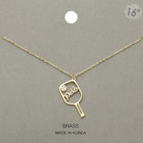 Brass Metal Pickleball Pendant Necklace - Madeline Love - Flyclothing LLC