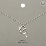 Brass Metal Pickleball Pendant Necklace - Madeline Love - Flyclothing LLC