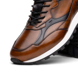 65-355-BRN BRAVO Hand Finished Trainer Cognac / Black - Zelli Italia - Flyclothing LLC