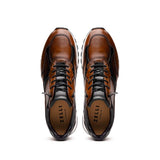 65-355-BRN BRAVO Hand Finished Trainer Cognac / Black - Zelli Italia - Flyclothing LLC