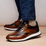 65-355-BRN BRAVO Hand Finished Trainer Cognac / Black - Zelli Italia - Flyclothing LLC