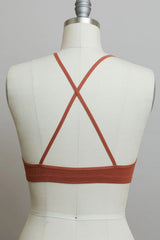 Crochet Lace High Neck Bralette – Halter Style with Cross-Back