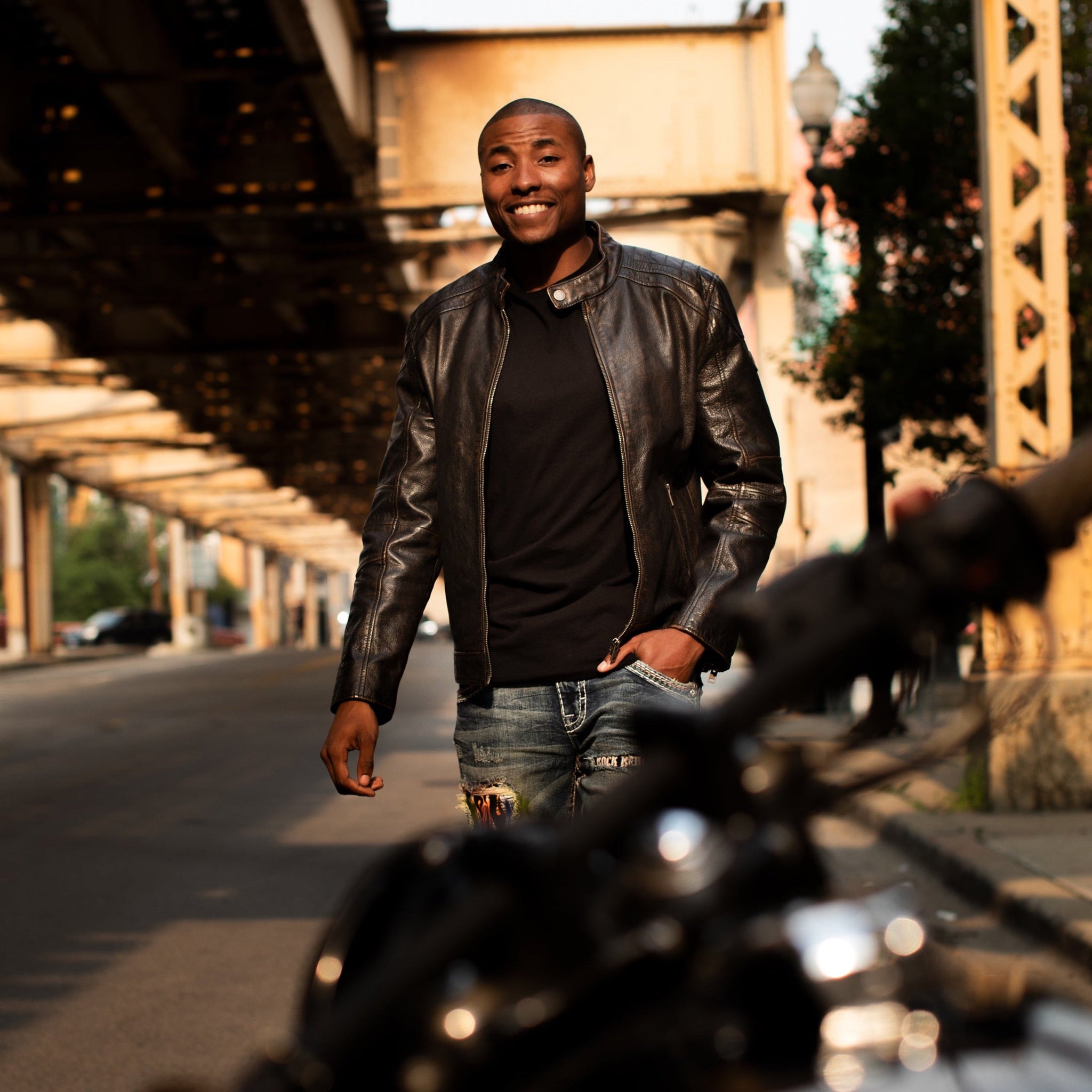 Brent CF Leather Jacket, Black