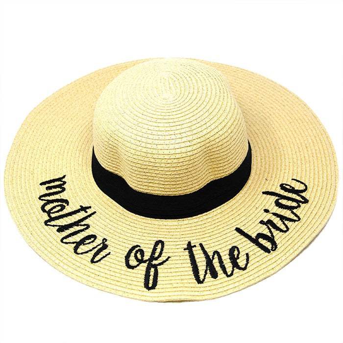 'Bride Tribe' Embroidery Straw Floppy Sun Hat - Madeline Love - Flyclothing LLC