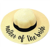 'Bride Tribe' Embroidery Straw Floppy Sun Hat - Madeline Love - Flyclothing LLC