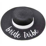 'Bride Tribe' Embroidery Straw Floppy Sun Hat - Madeline Love - Flyclothing LLC