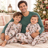 Western Christmas Baby Bamboo Footed Zipper Romper - Cowboy Holiday