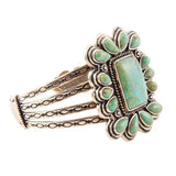 Blue Turquoise Golden Statement Cuff Bracelet - Barse Jewelry - Flyclothing LLC