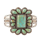 Blue Turquoise Golden Statement Cuff Bracelet - Barse Jewelry - Flyclothing LLC
